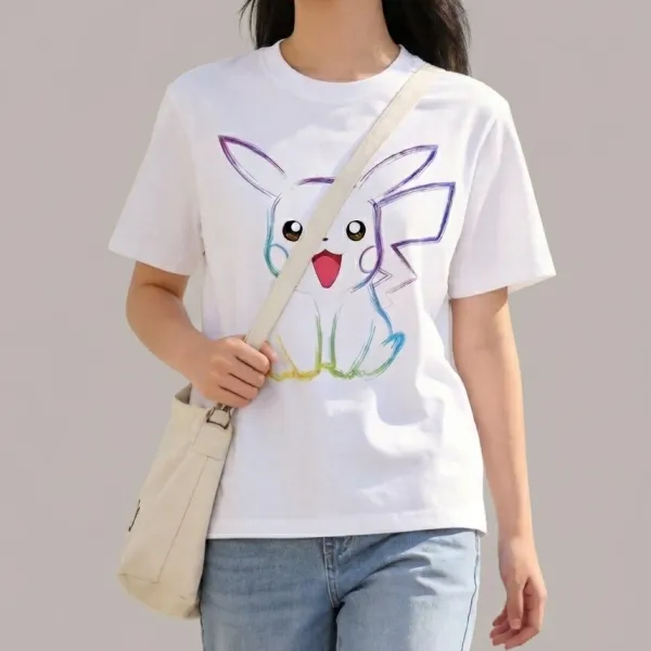 ポケモン ピカチュウ キャラクターTシャツ レディース 半袖 トップス カットソー プリントTシャツ オーバーサイズ ゆったり カジュアル かわいい 大人可愛い 部屋着 春夏