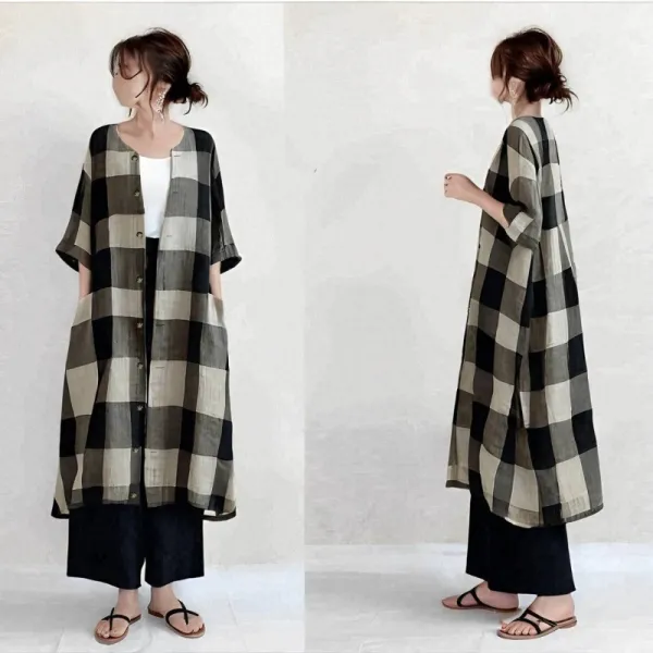 カーキ  五分袖  アウター  クルーネック  夏服  普通  新作  日本風  レディース