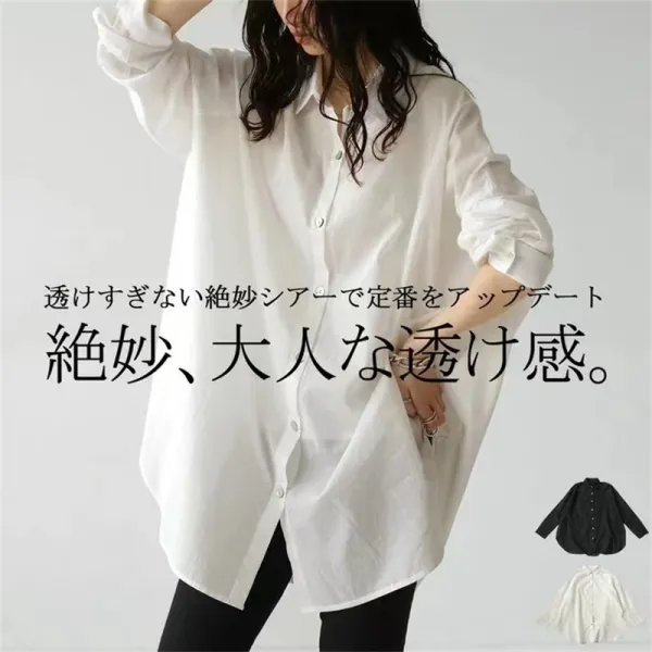 シャツ  コットン  長袖  ゆった