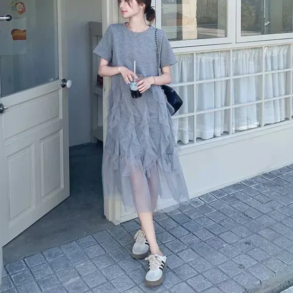 チュールフリルワンピース