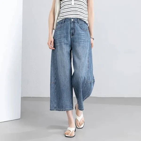 着痩せ  通気性◎  ワイド  ハイウエスト  デニム  デニムパンツ  ワイドパンツ  ボトムス