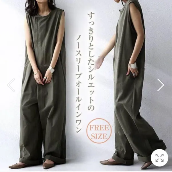 レディース ノースリーブ オールインワン