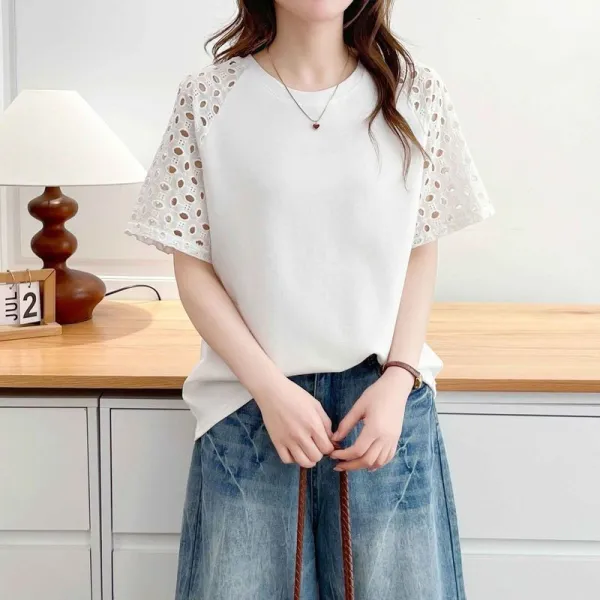 【全2色】Tシャツ半袖ラウンドネック通気性良い | 大人女子必見!