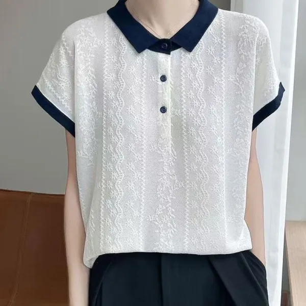 【全5色】Tシャツニット半袖｜着痩せ