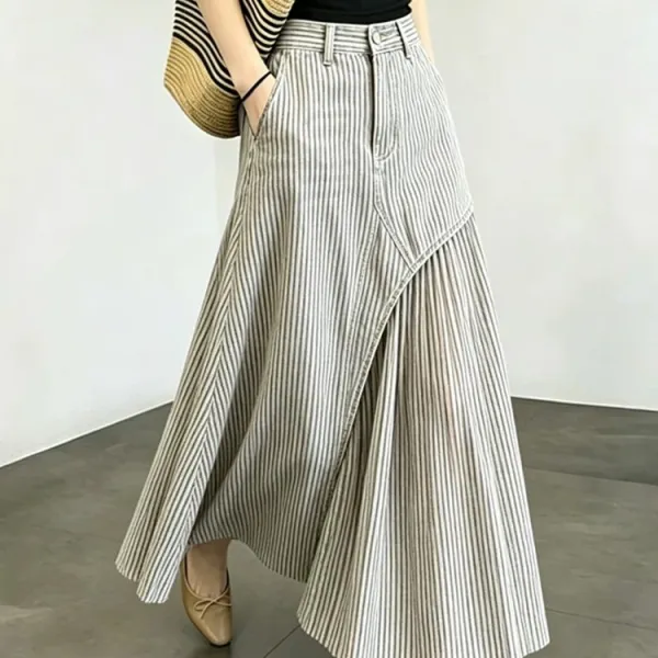 アシンメトリー Aラインロングスカート