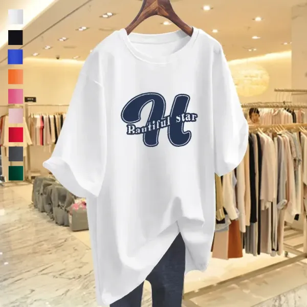 【全9色】Tシャツプルオーバー半袖アルファベットラウンドネック | 人気商品再入荷