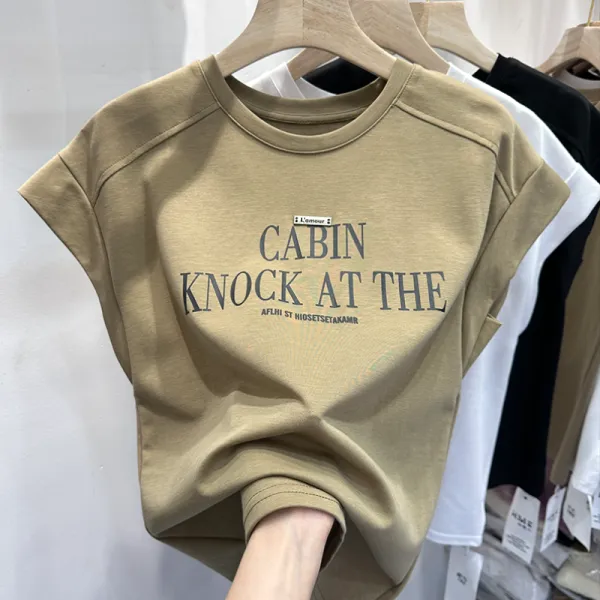 Basic日常シンプル 可愛いデザイン 早い者勝ち 今だけ超お得 アルファベット 通気性良い プリント Tシャツ