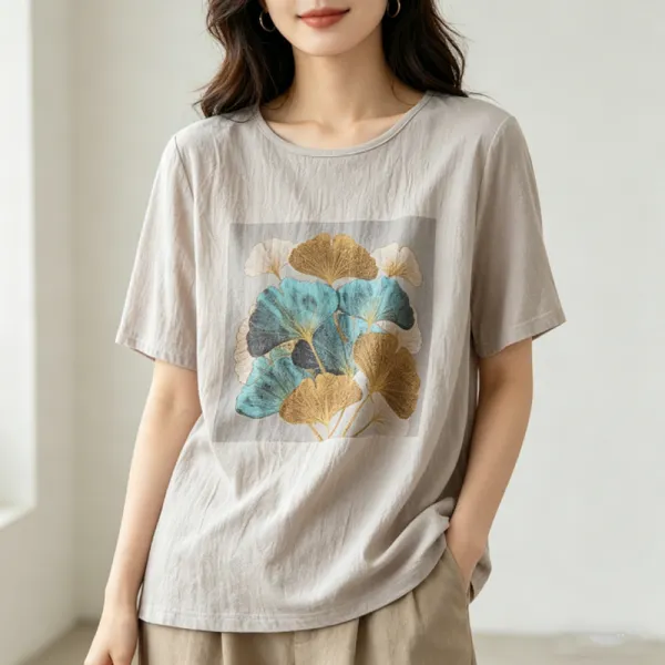 毎日モテ続けちゃう！ 半袖 プルオーバー ラウンドネック プリント カジュアル Tシャツ