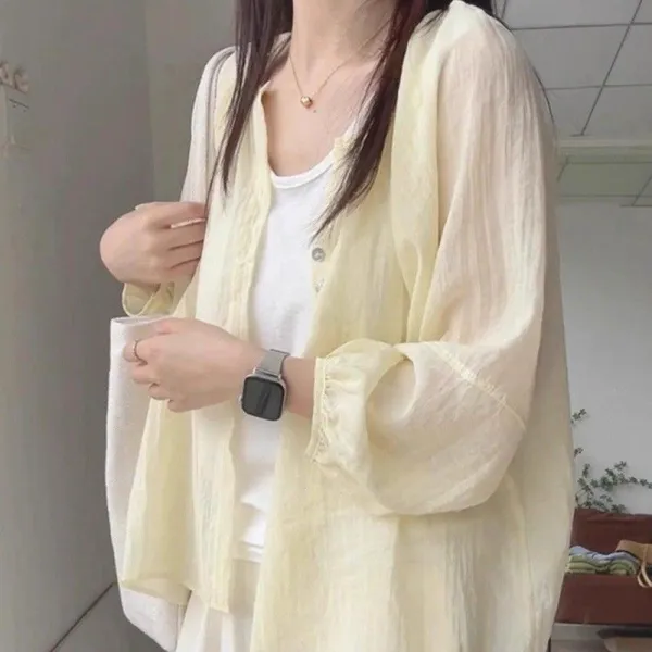 UVカット 耐久性 ラウンドネック 日焼け止め服 ボタン 長袖 カジュアル 大好評レビュー カーディガン