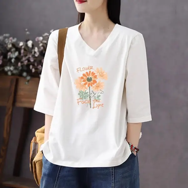 無地コットン半袖Tシャツ