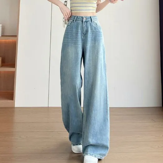 デニムパンツ ストレートパンツ レディース 春 夏 秋 ロングパンツ パンツ ボトムス ジーンズ ストレート ワイドパンツ ワイド ロングデニム 体型カバー マキシ丈 コットン ワイドデニムパンツ カジュアル 着痩せ 美シルエット オシャレ 着回し ブルー