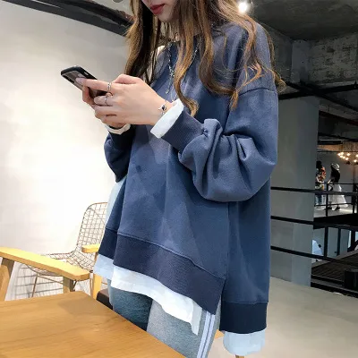 【全5色】Tシャツ切り替えラウンドネックシンプル | 女性に大人気