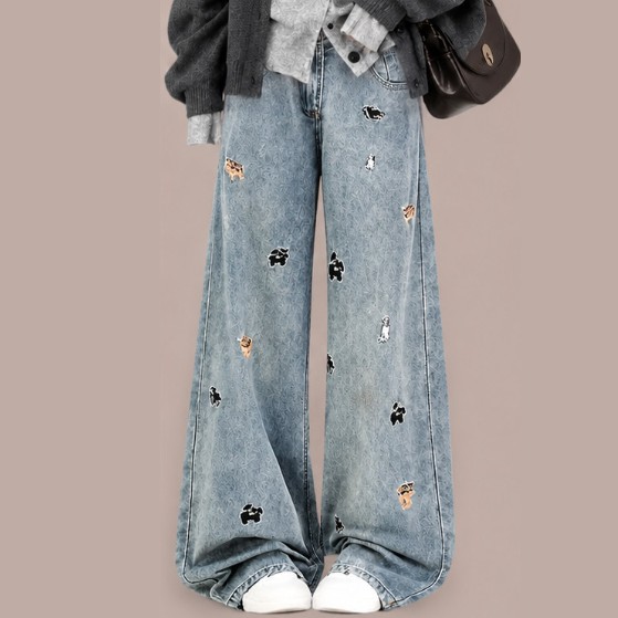 単品／プリントデニムパンツ