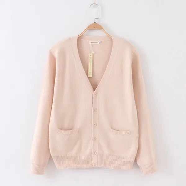 カーディガン ニット 学生 制服風 JK ゆったり 長袖 多色展開 XXS〜XXL