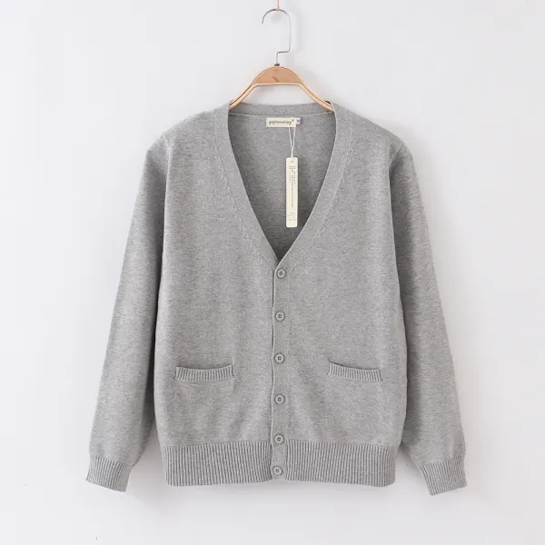 カーディガン ニット 学生 制服風 JK ゆったり 長袖 多色展開 XXS〜XXL